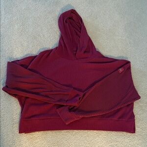 ALO Yoga Maroon Ribbed Hoodie